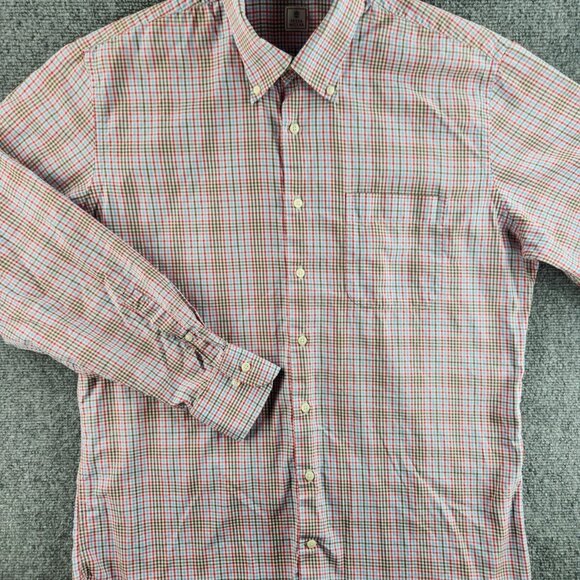 Peter Millar Men Large Multicolor Plaid Long Sleeve Button Up Shirt 100% Cotton - Picture 3 of 16